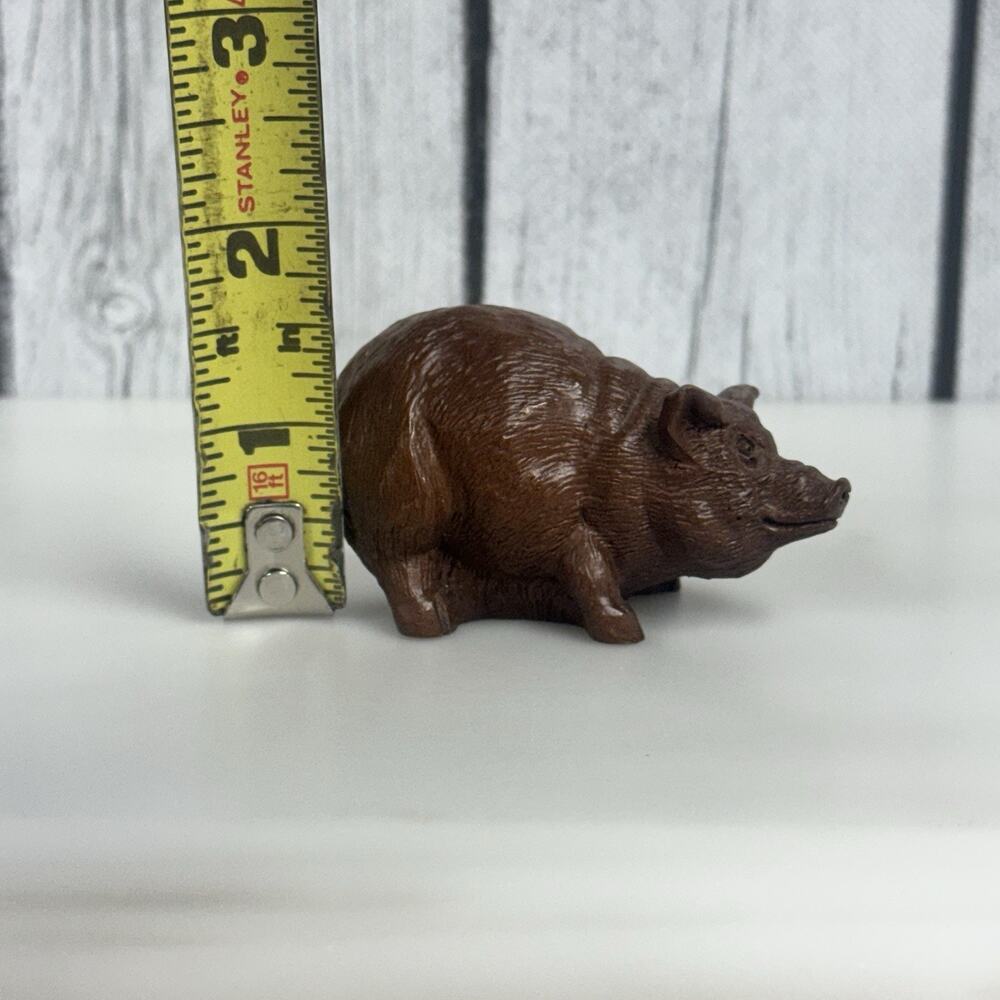 Vintage Resin Brown Pig Figurine